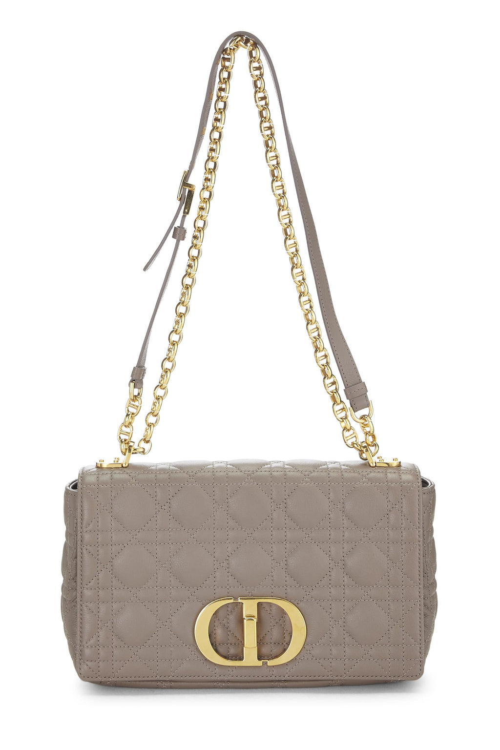Dior,  Beige Cannage Calfskin Caro Bag Medium, Grey