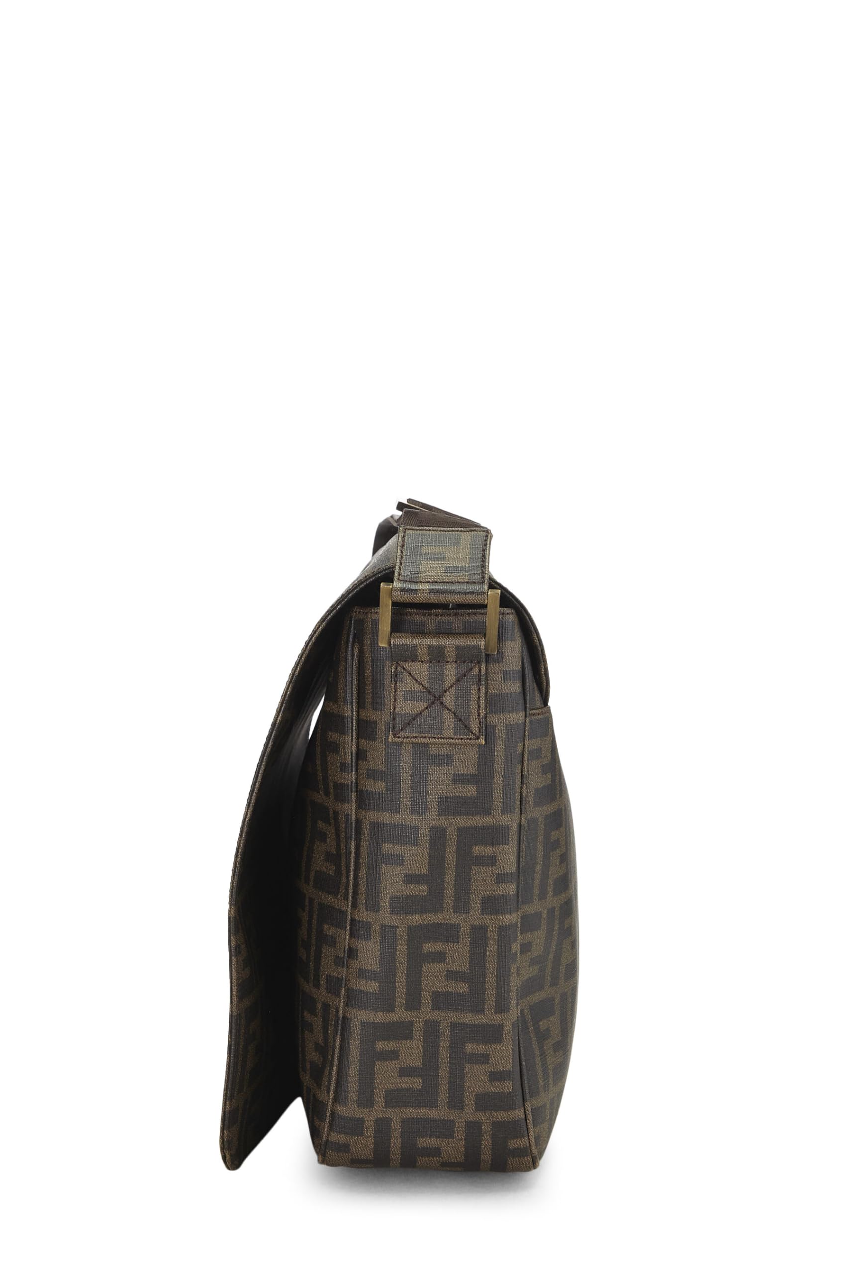 Fendi,  Brown Zucca Coated Canvas Messenger Large, Brown