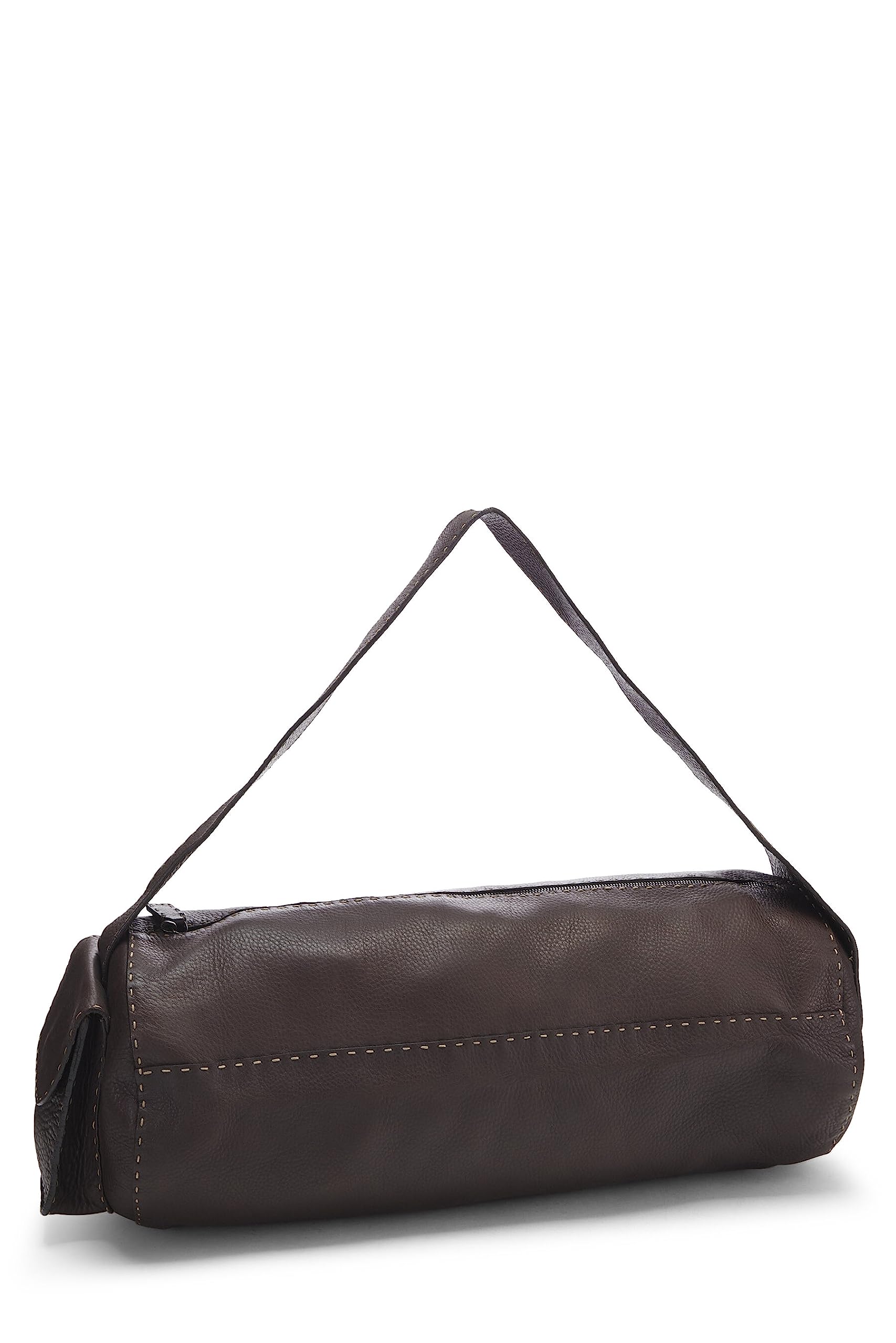 Fendi,  Brown Leather Selleria Shoulder Bag, Brown