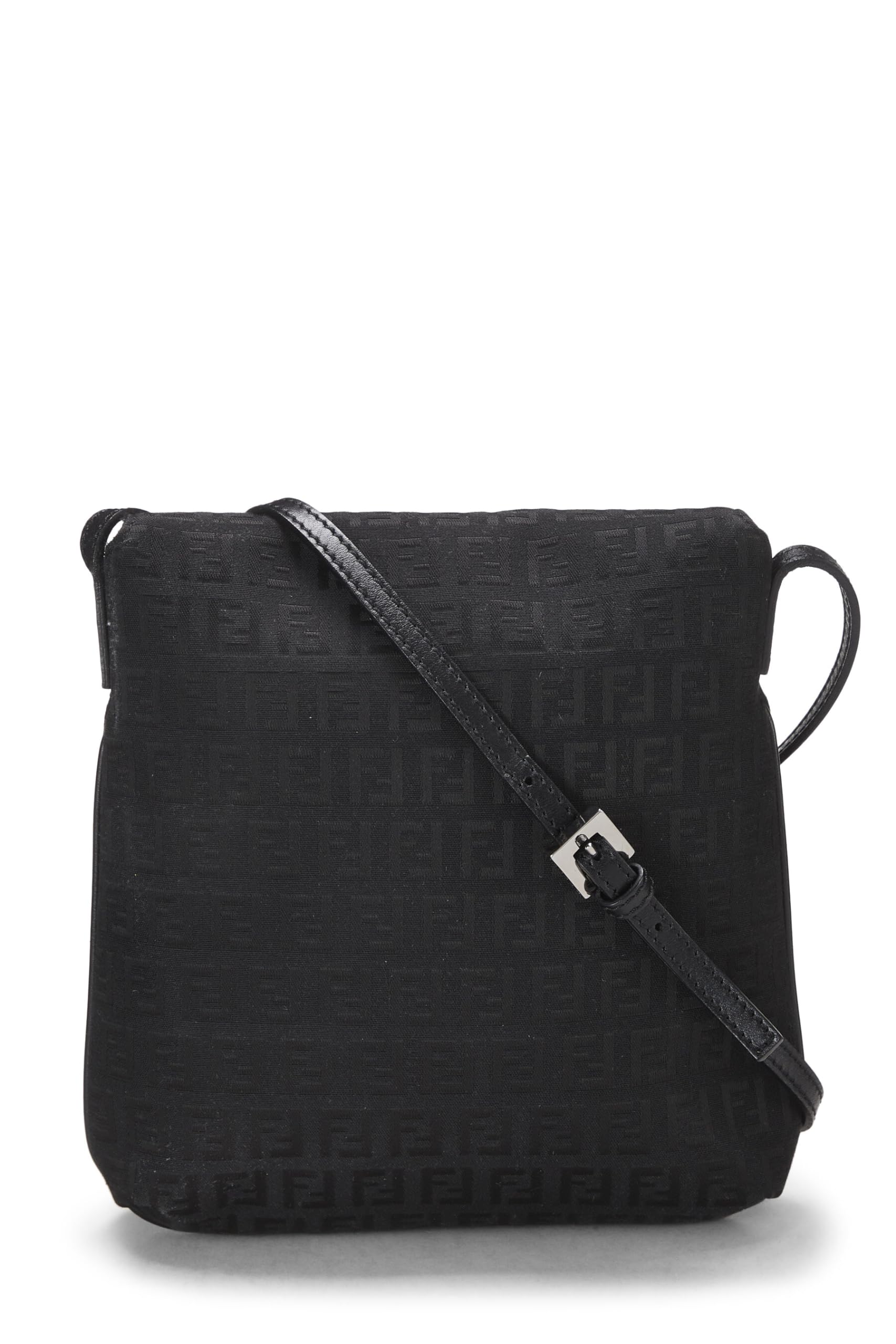 Fendi,  Black Zucchino Canvas Messenger Small, Black