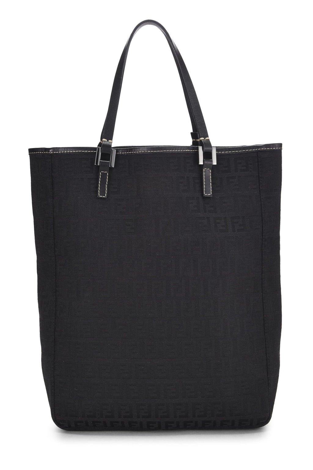 Fendi,  Black Zucchino Canvas Tote, Black