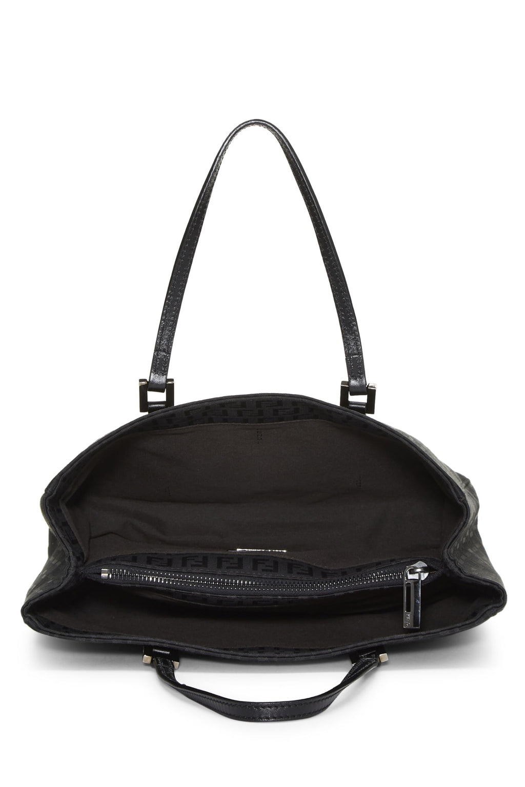 Fendi,  Black Zucchino Canvas Tote Small, Black