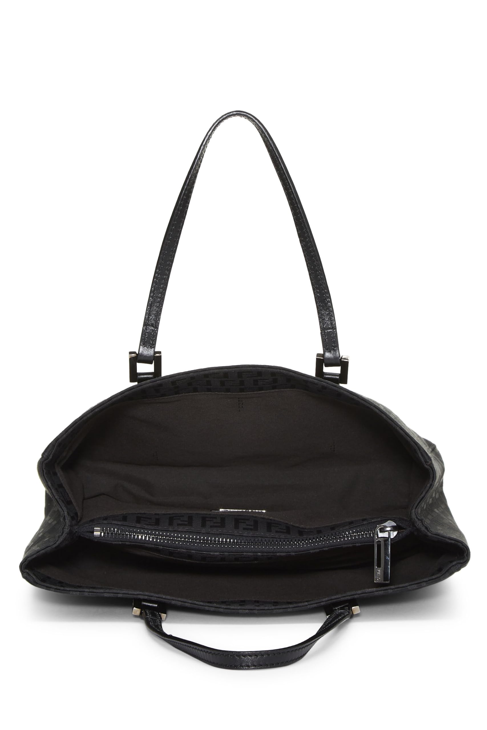 Fendi,  Black Zucchino Canvas Tote Small, Black