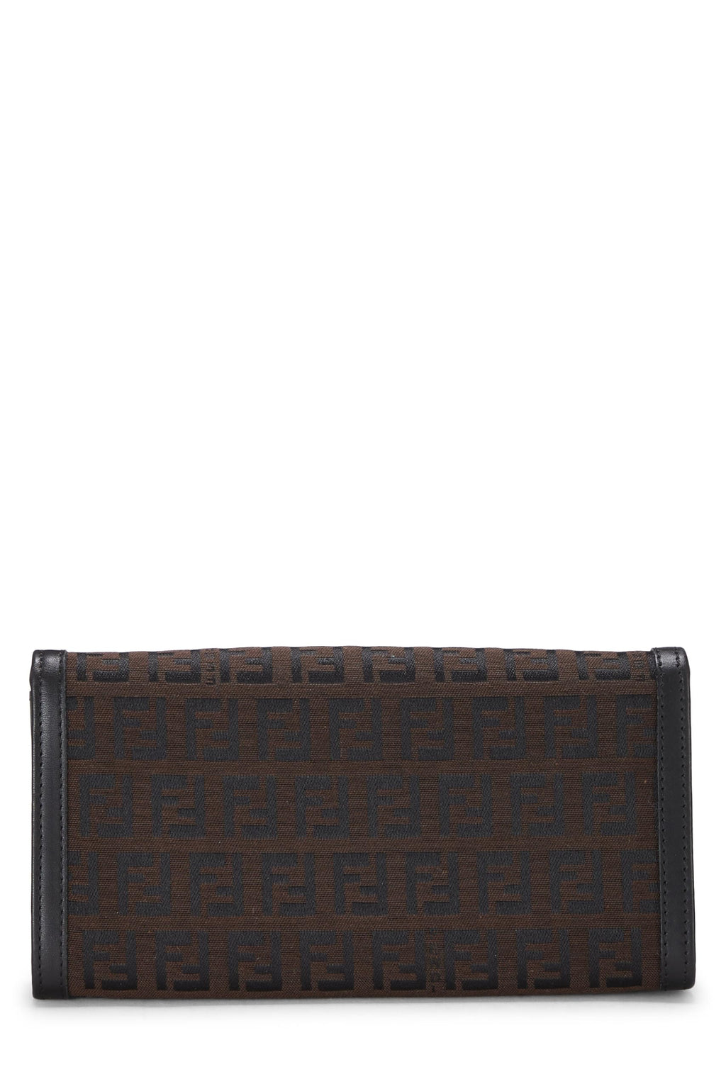 Fendi,  Brown Zucchino Canvas Long Wallet, Brown