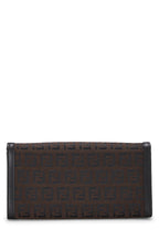 Fendi,  Brown Zucchino Canvas Long Wallet, Brown