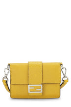 Fendi,  Yellow Calfskin Flat Baguette Micro, Yellow