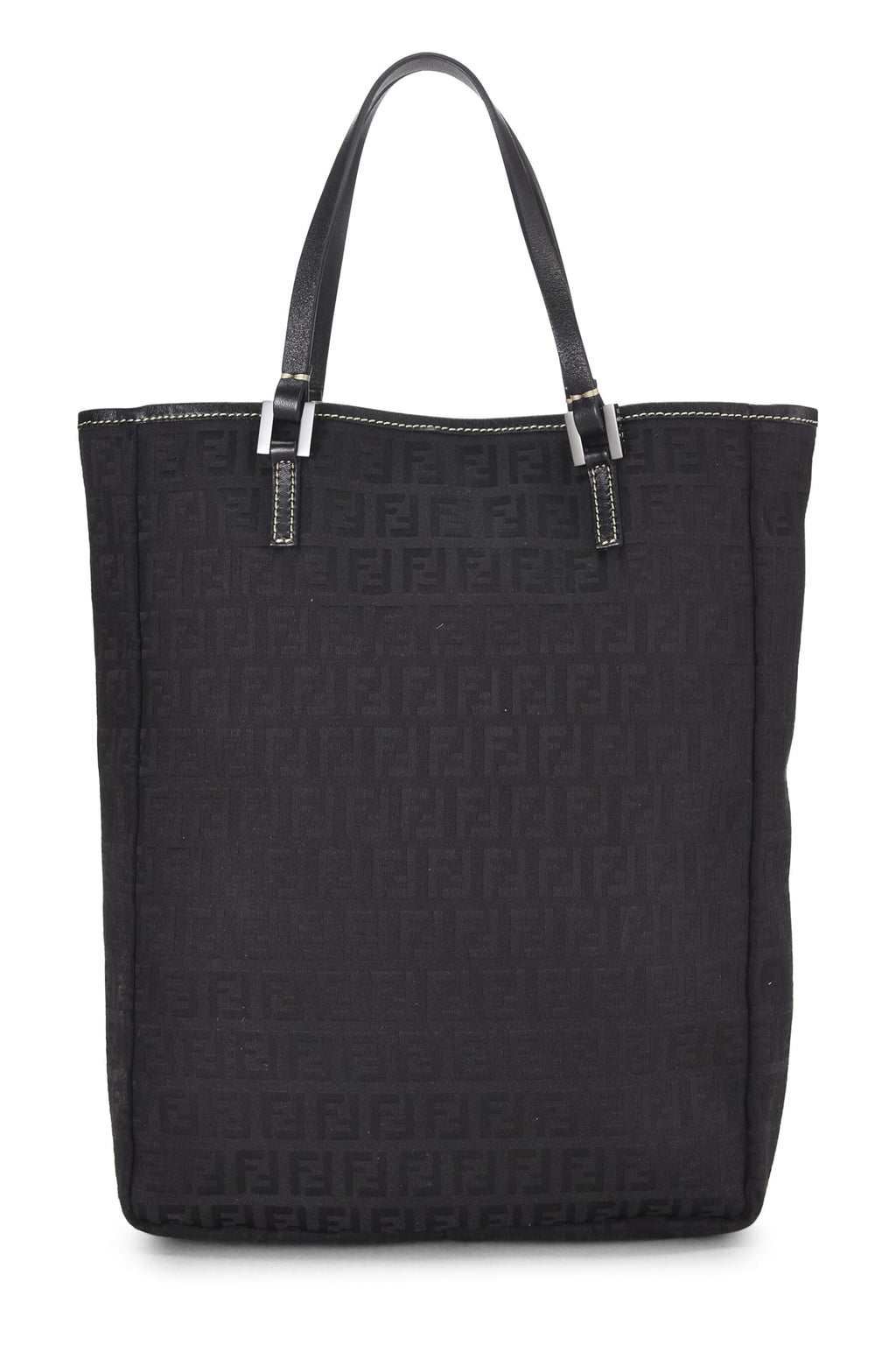 Fendi,  Black Zucchino Canvas Tote Small, Black
