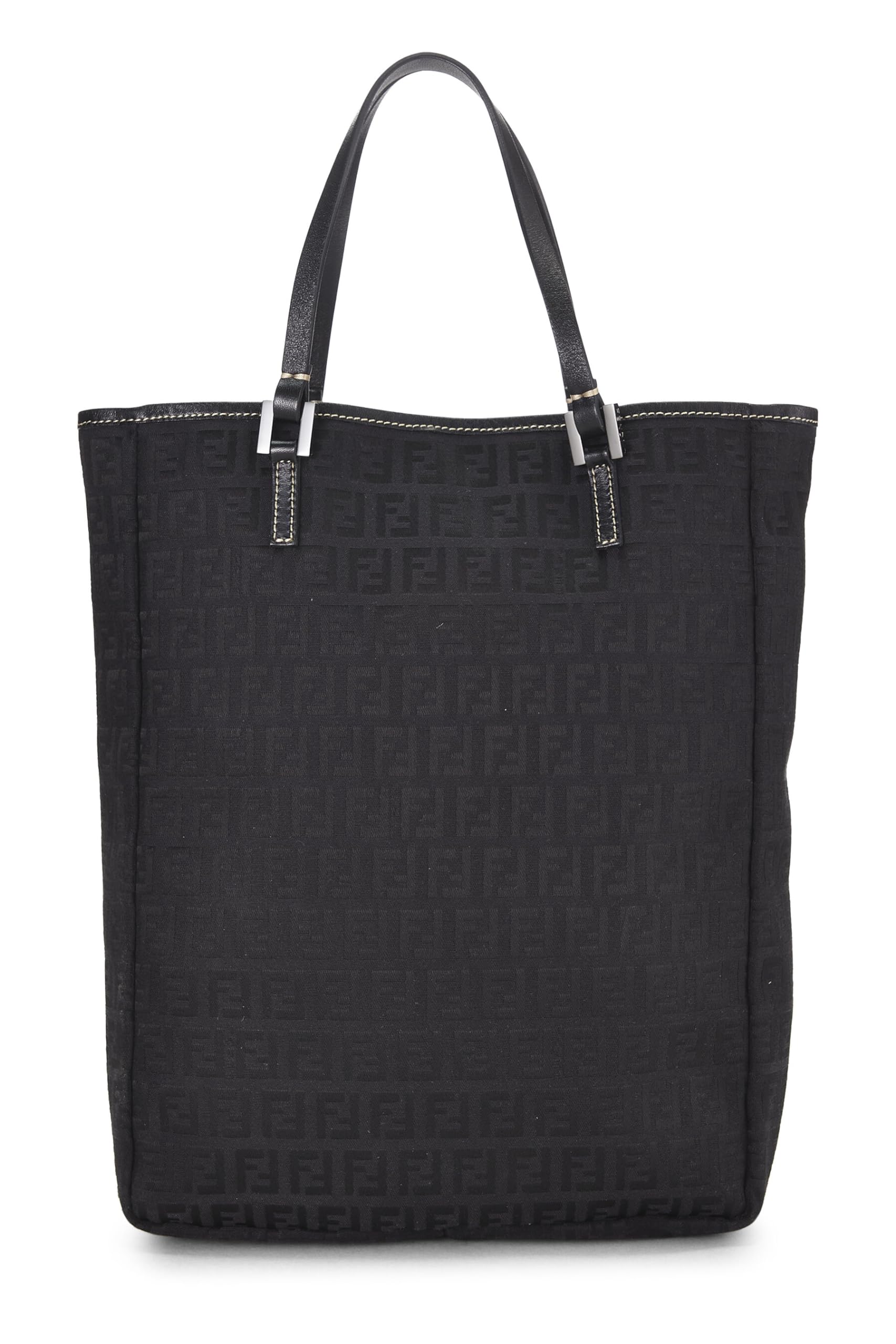 Fendi,  Black Zucchino Canvas Tote Small, Black