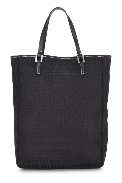 Fendi,  Black Zucchino Canvas Tote Small, Black