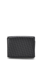 Fendi,  Black Zucchino Leather Trifold Wallet, Black