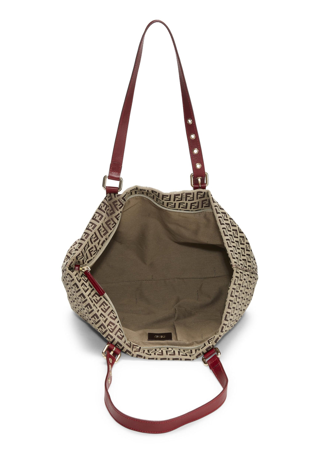 Fendi,  Red Zucchino Canvas Superstar Tote, Red