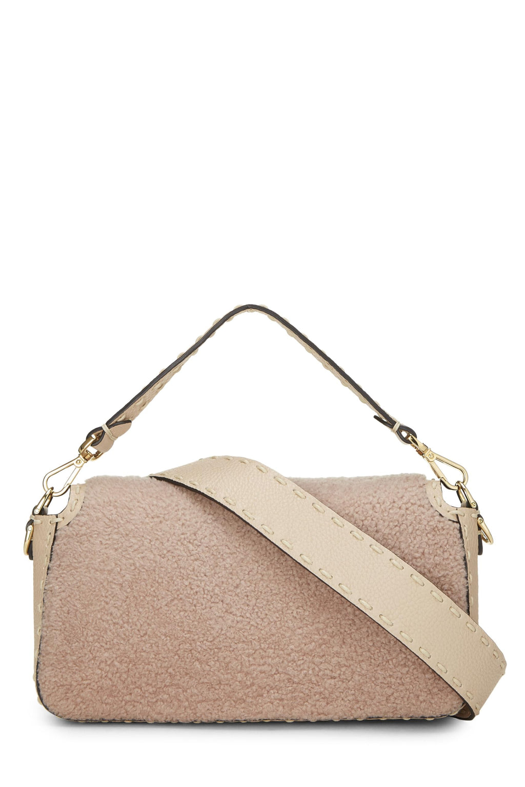 Fendi,  Pink Shearling Baguette Crossbody, Pink