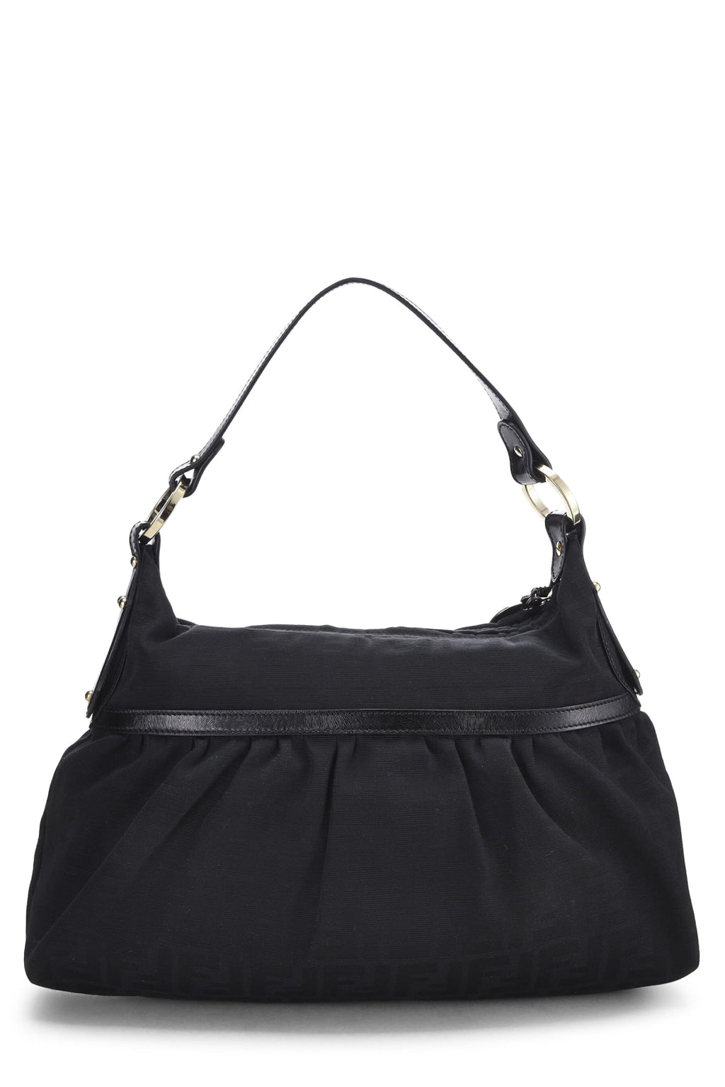 Fendi,  Black Zucca Canvas Chef Hobo, Black