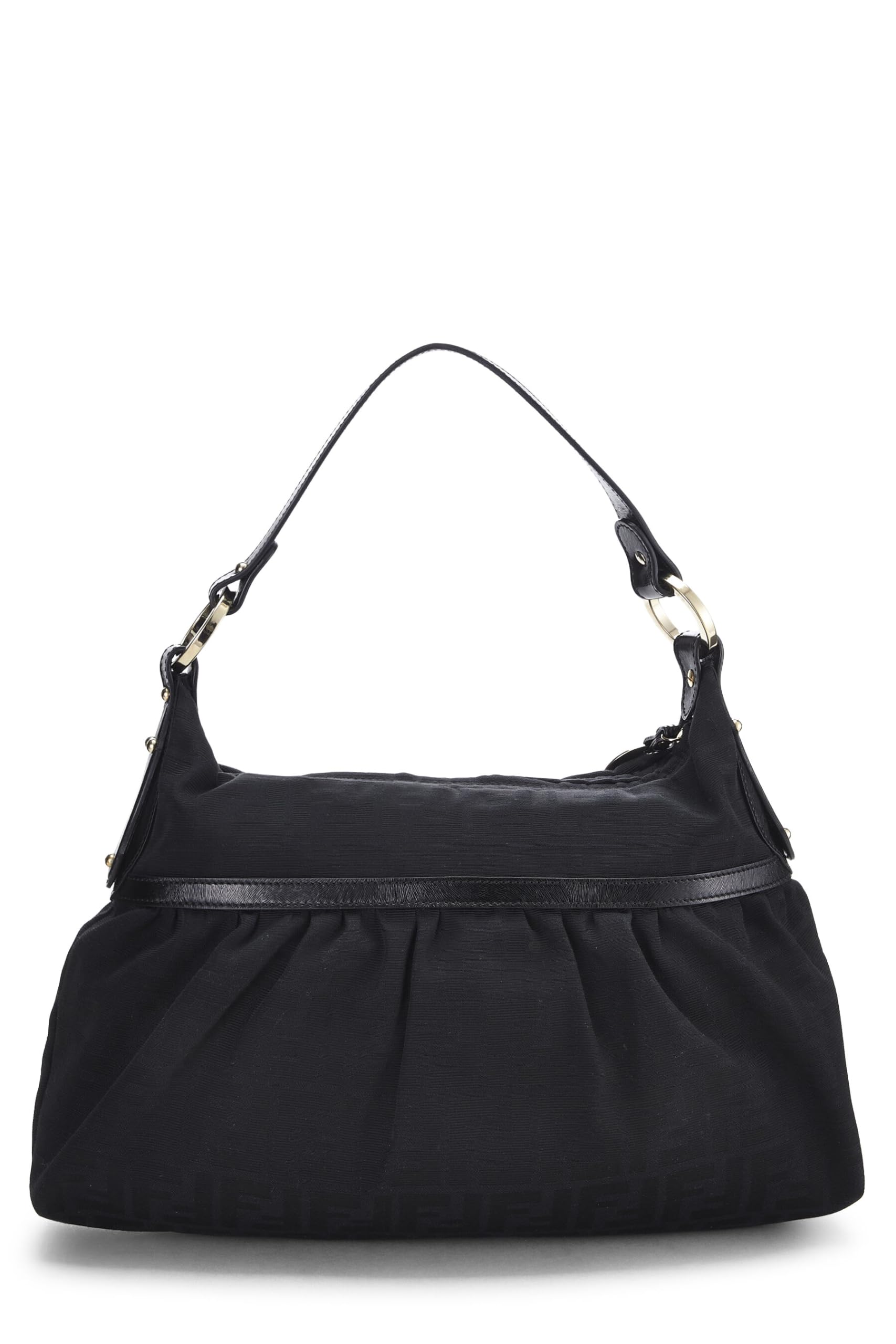 Fendi,  Black Zucca Canvas Chef Hobo, Black