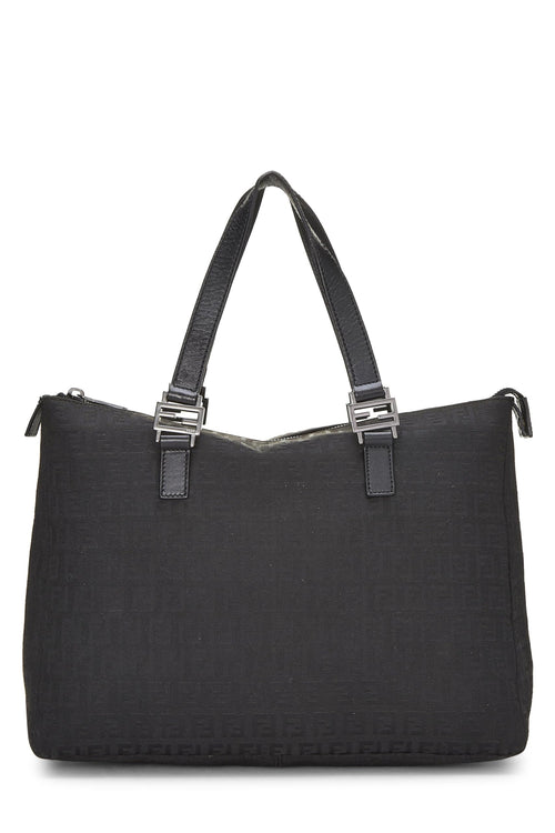 Fendi,  Black Zucchino Canvas Tote, Black