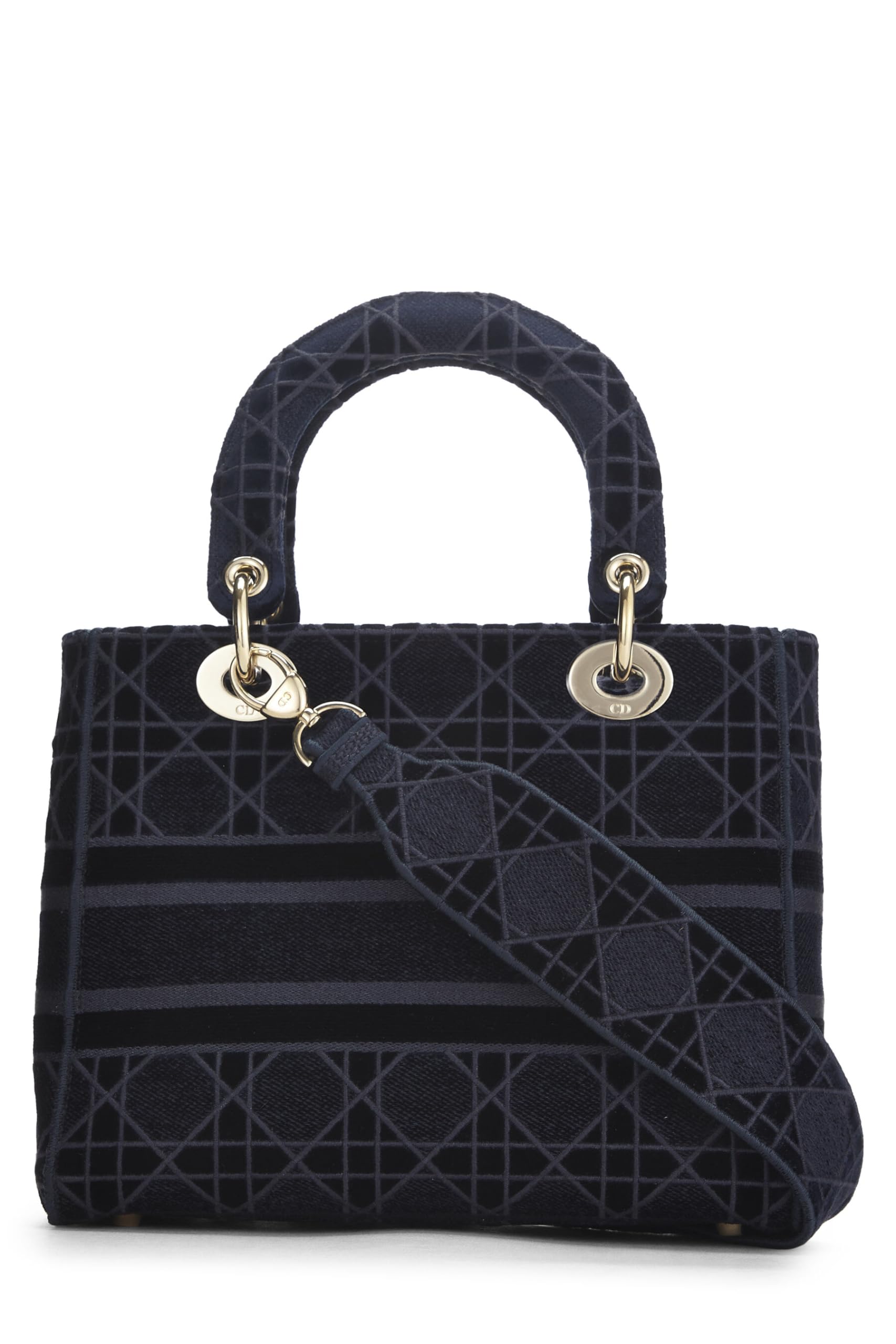 Dior,  Blue Velvet Cannage Lady D-Lite Medium, Blue