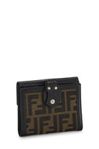 Fendi,  Brown Zucca Canvas Compact Wallet, Brown