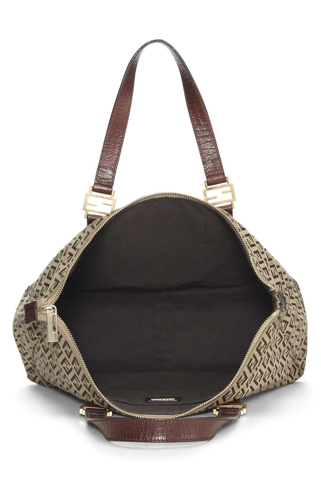 Fendi,  Beige Zucchino Tote Mini, Brown