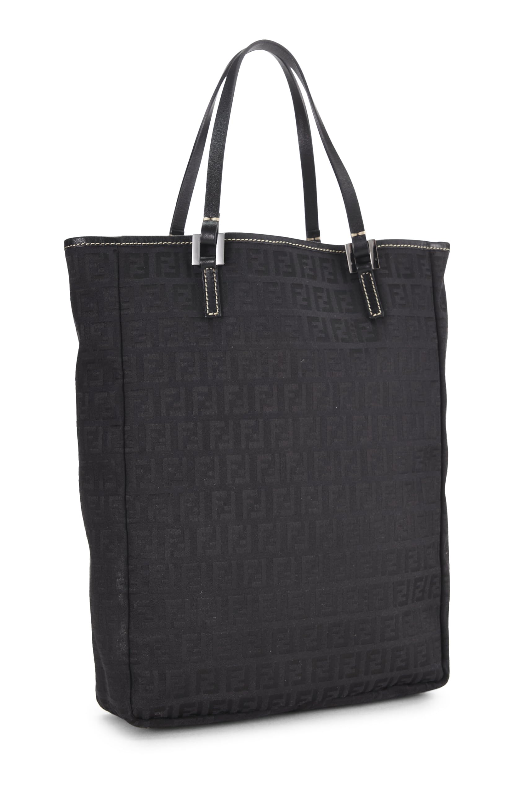 Fendi,  Black Zucchino Canvas Tote Small, Black