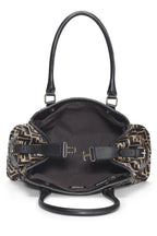 Fendi,  Black & Beige Zucca Velour Bag Du Jour Medium, Brown