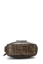 Fendi,  Brown Leather & Zucca Canvas Crossbody, Black