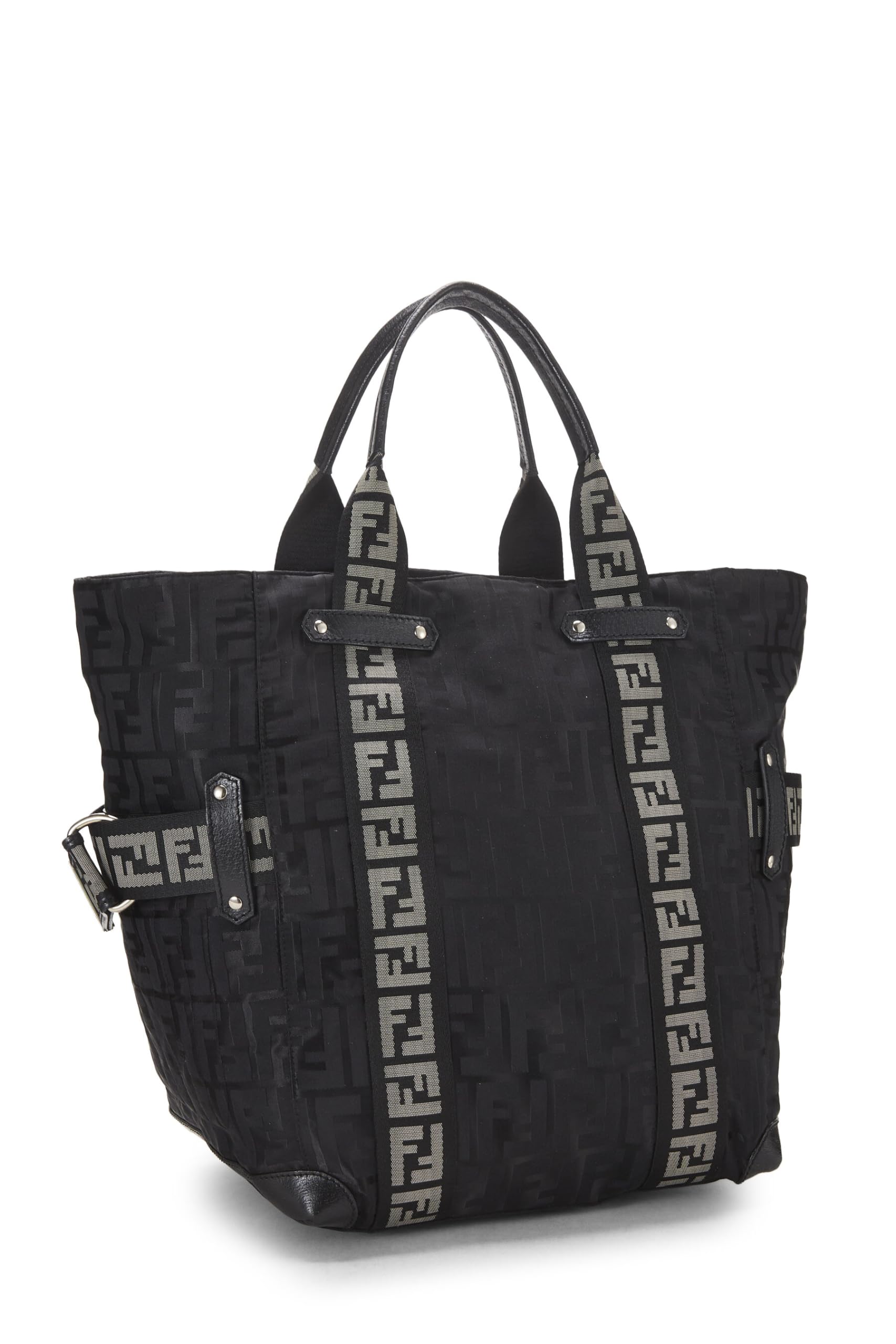 Fendi,  Black Zucca Nylon Tote, Black