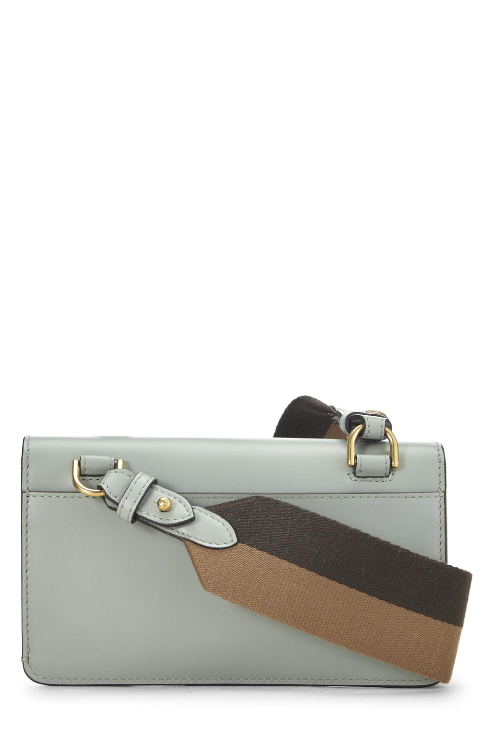 Fendi,  Blue Leather Flat Baguette Bag Mini, Blue