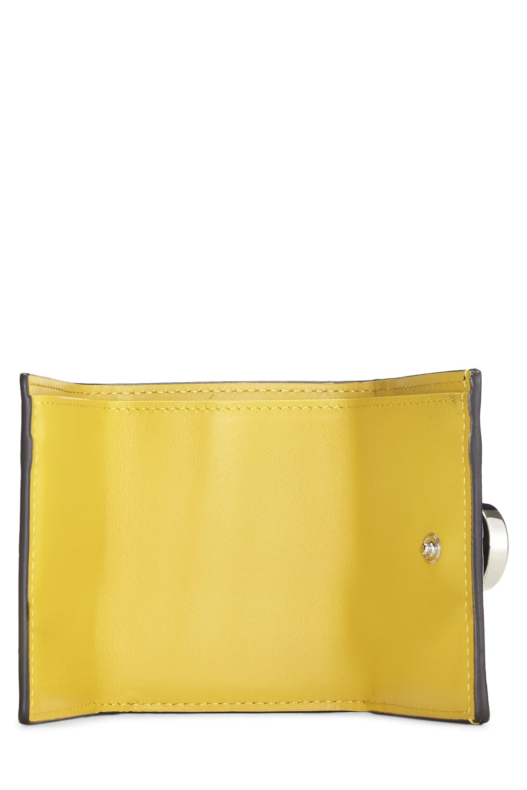 Fendi,  Yellow Leather 'F is Fendi' Compact Wallet, Yellow