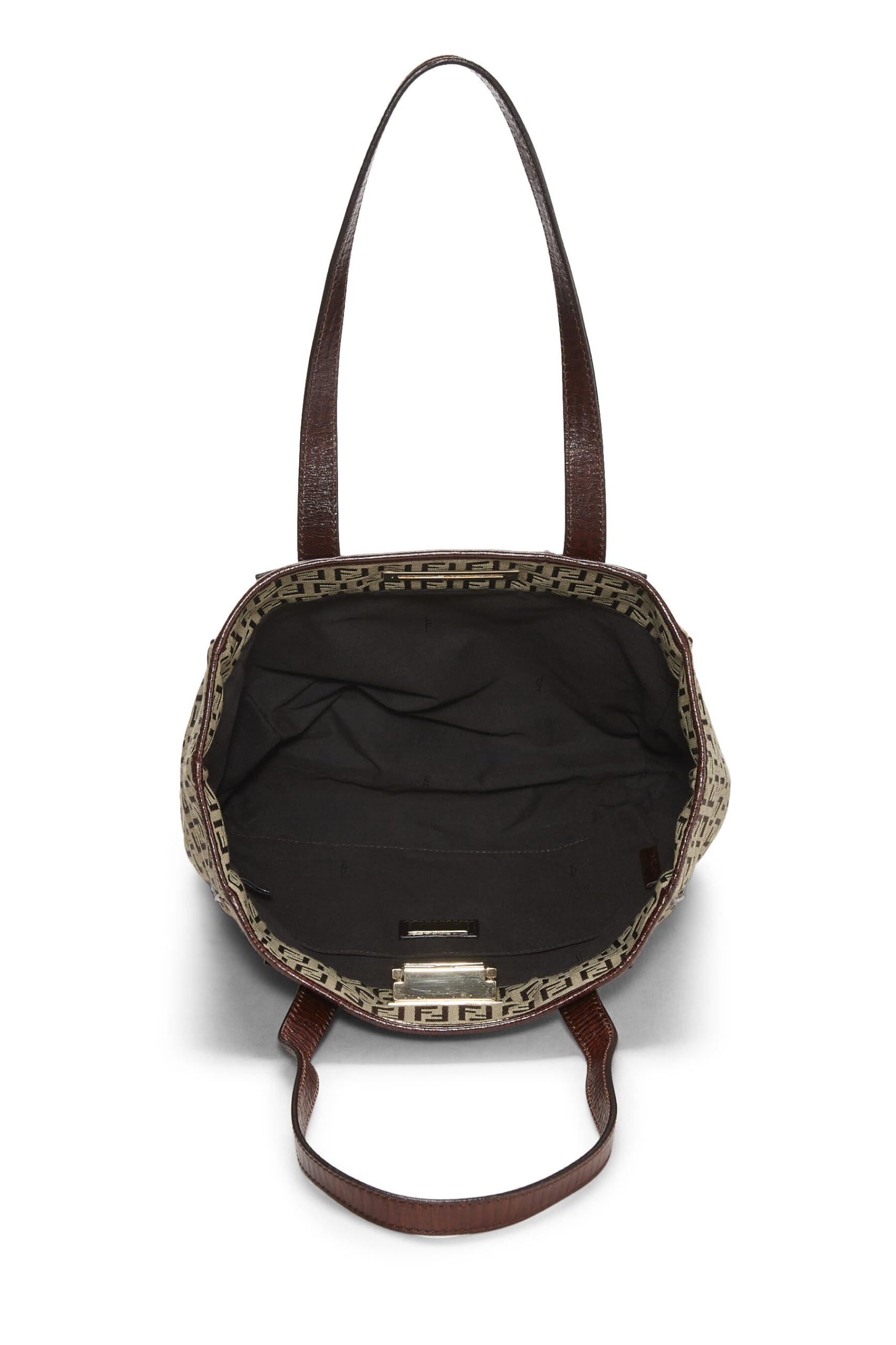 Fendi,  Brown Zucchino Canvas Tote Small, Brown