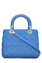 Dior,  Blue Cannage Quilted Lambskin Lady Dior Medium, Blue