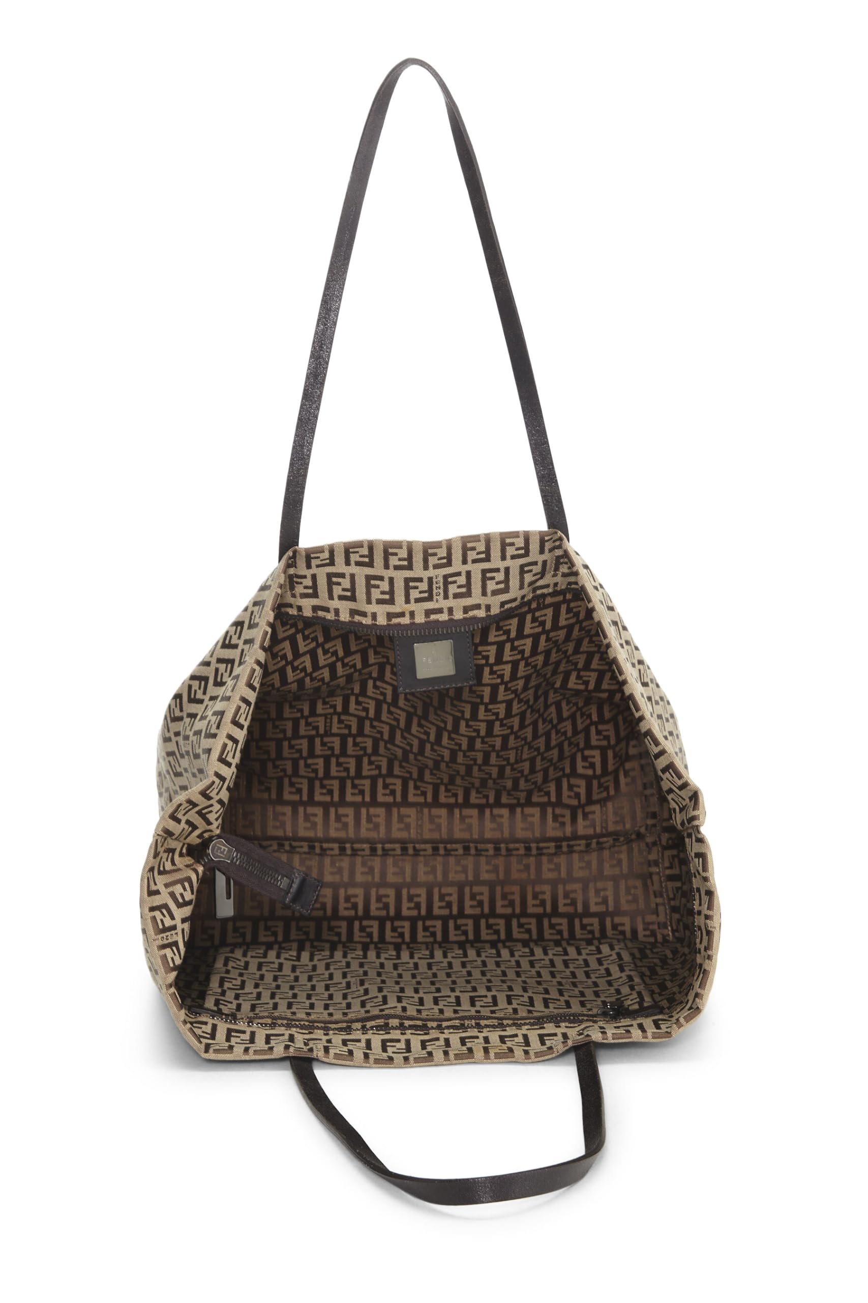 Fendi,  Brown Zucchino Roll Tote, Brown