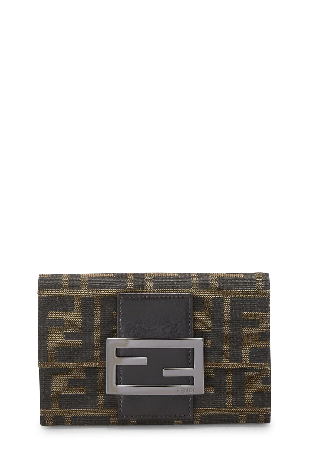 Fendi,  Brown Zucca Canvas Compact Wallet, Brown