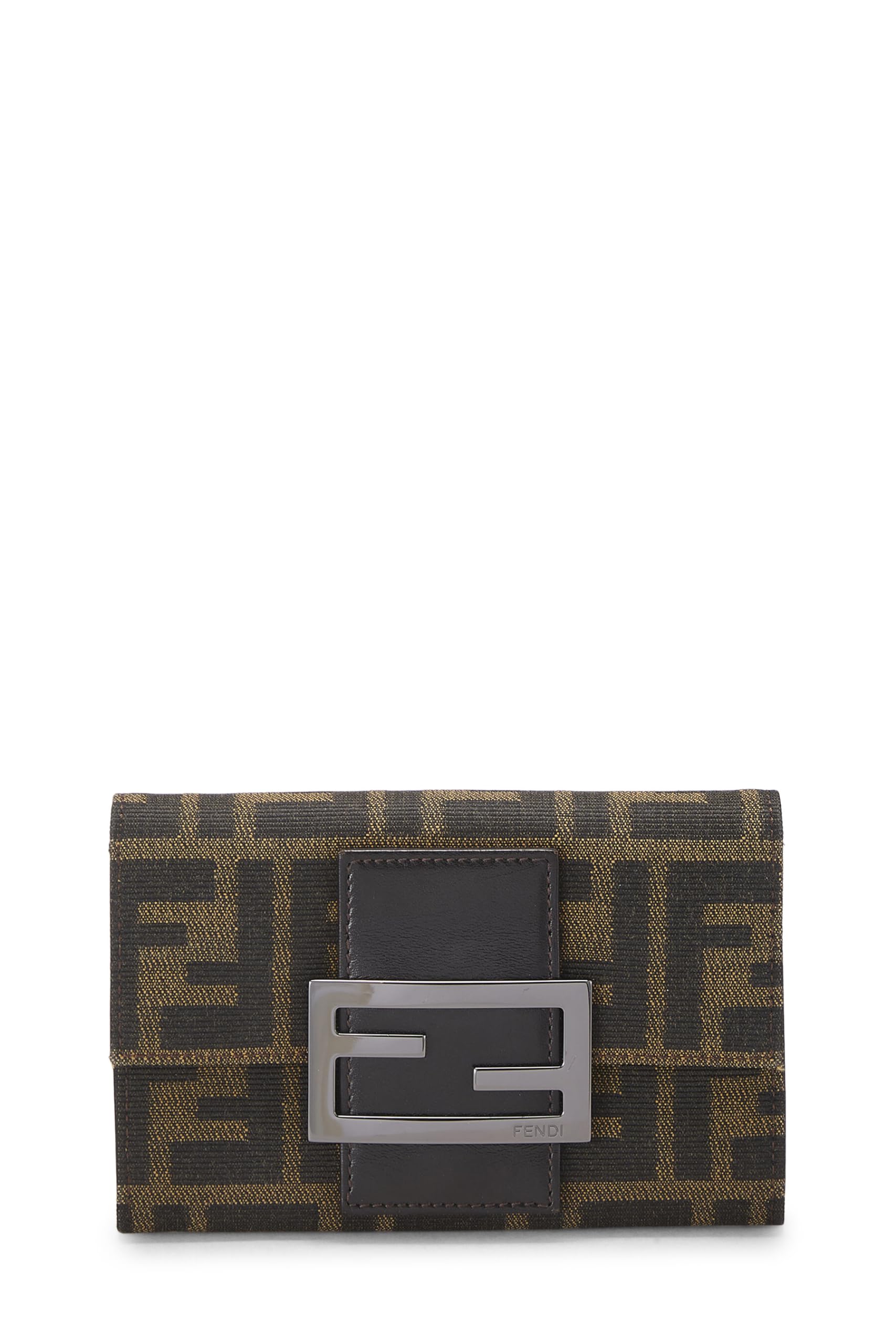 Fendi,  Brown Zucca Canvas Compact Wallet, Brown