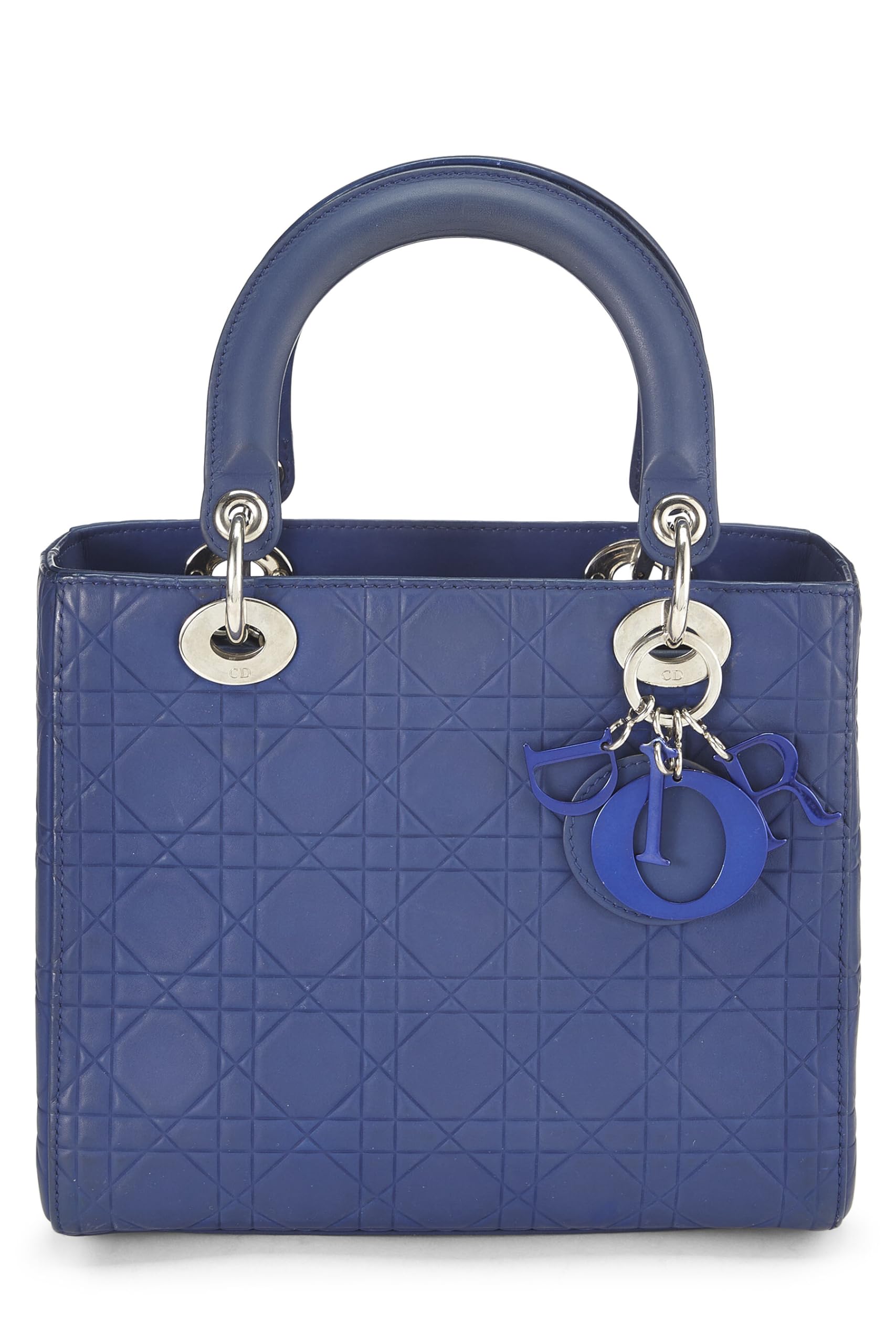 Dior,  Matte Blue Cannage Calfskin Lady Dior Medium, Blue