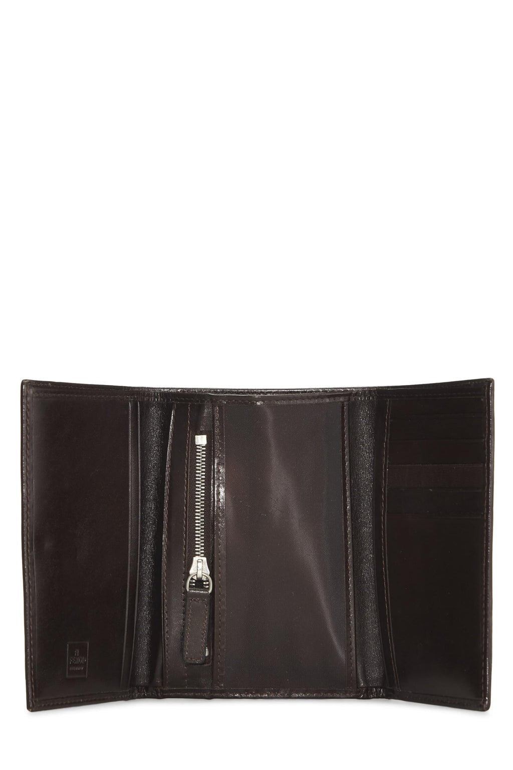 Fendi,  Brown Zucca Canvas Trifold Wallet, Brown