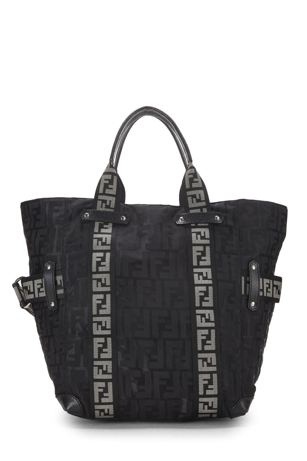 Fendi,  Black Zucca Nylon Tote, Black