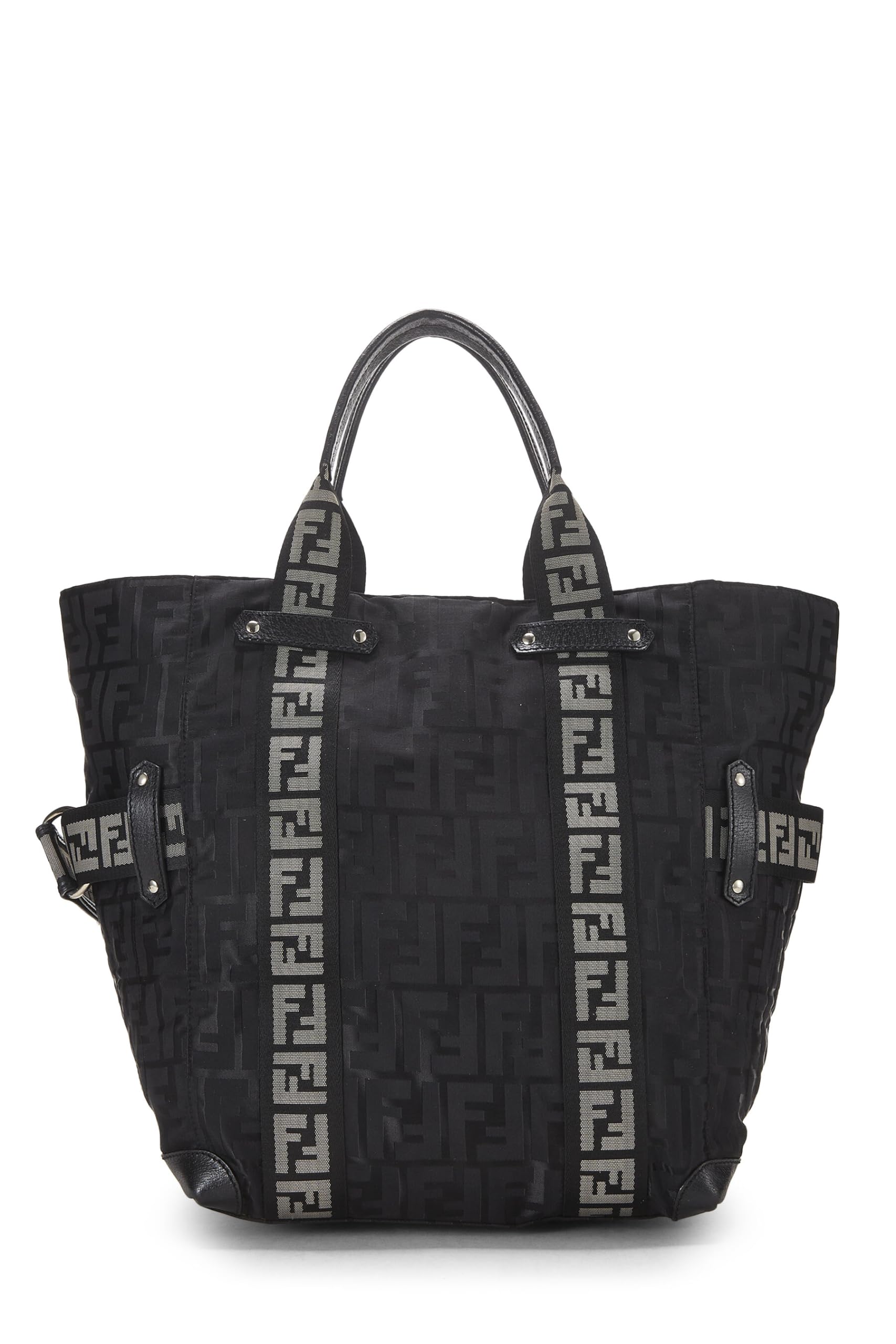Fendi,  Black Zucca Nylon Tote, Black