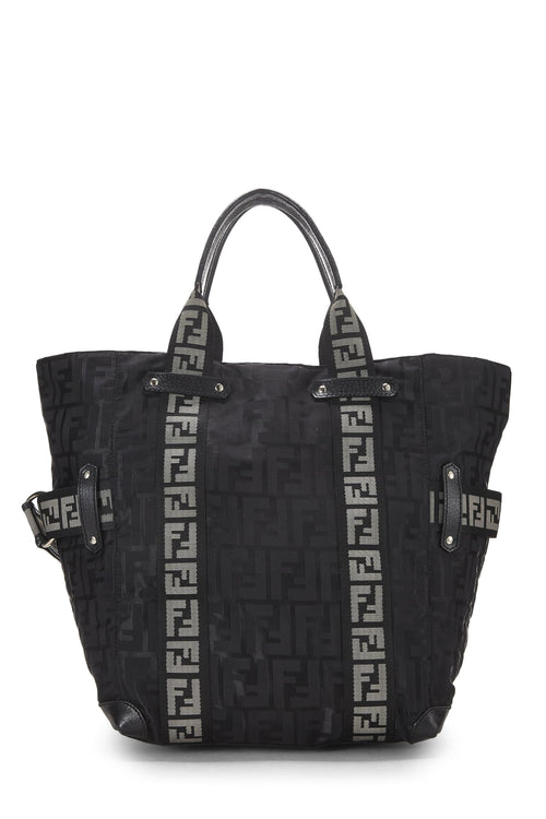 Fendi,  Black Zucca Nylon Tote, Black