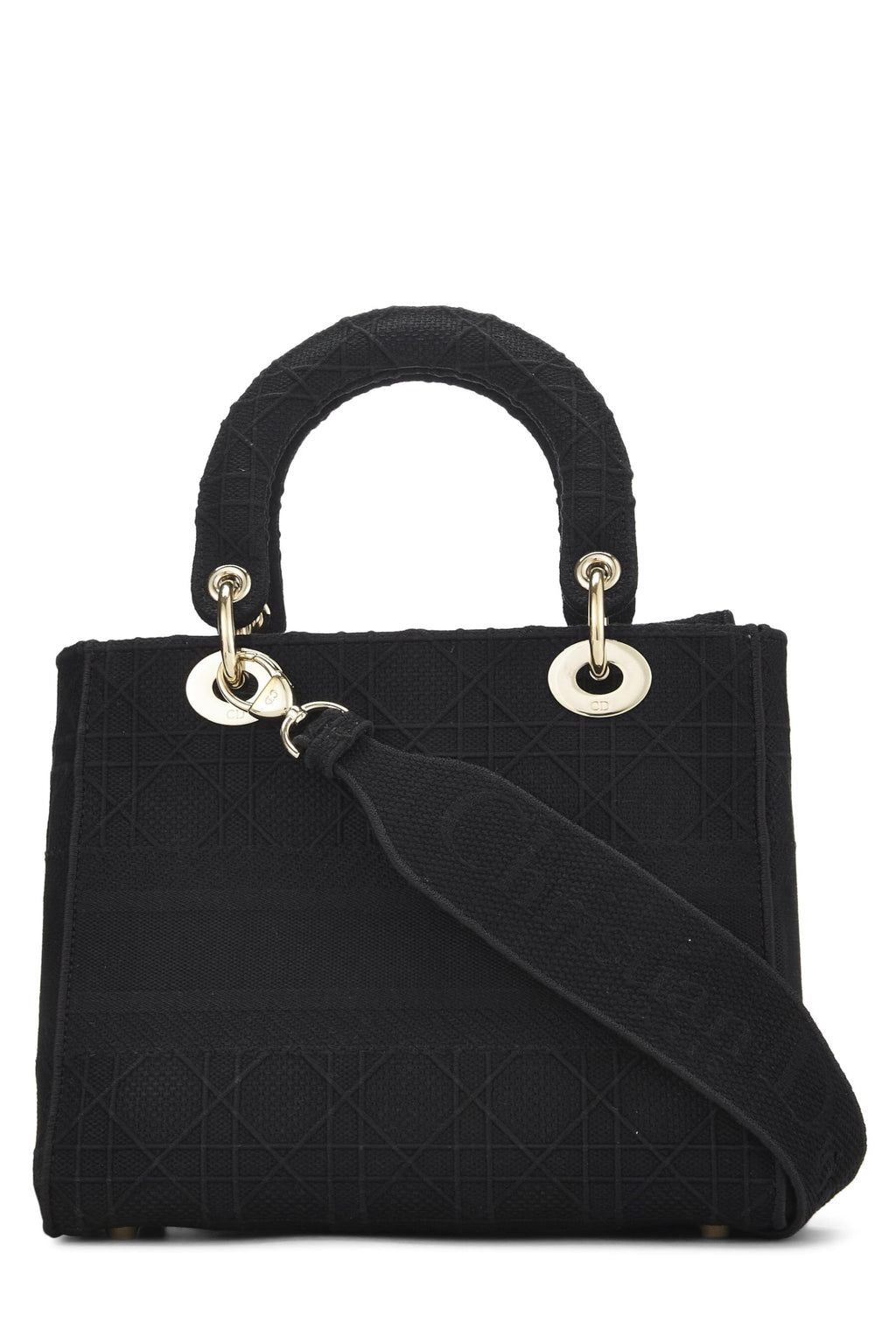 Dior,  Black Cannage Canvas Lady D-Lite Medium, Black