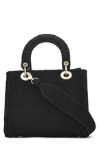 Dior,  Black Cannage Canvas Lady D-Lite Medium, Black