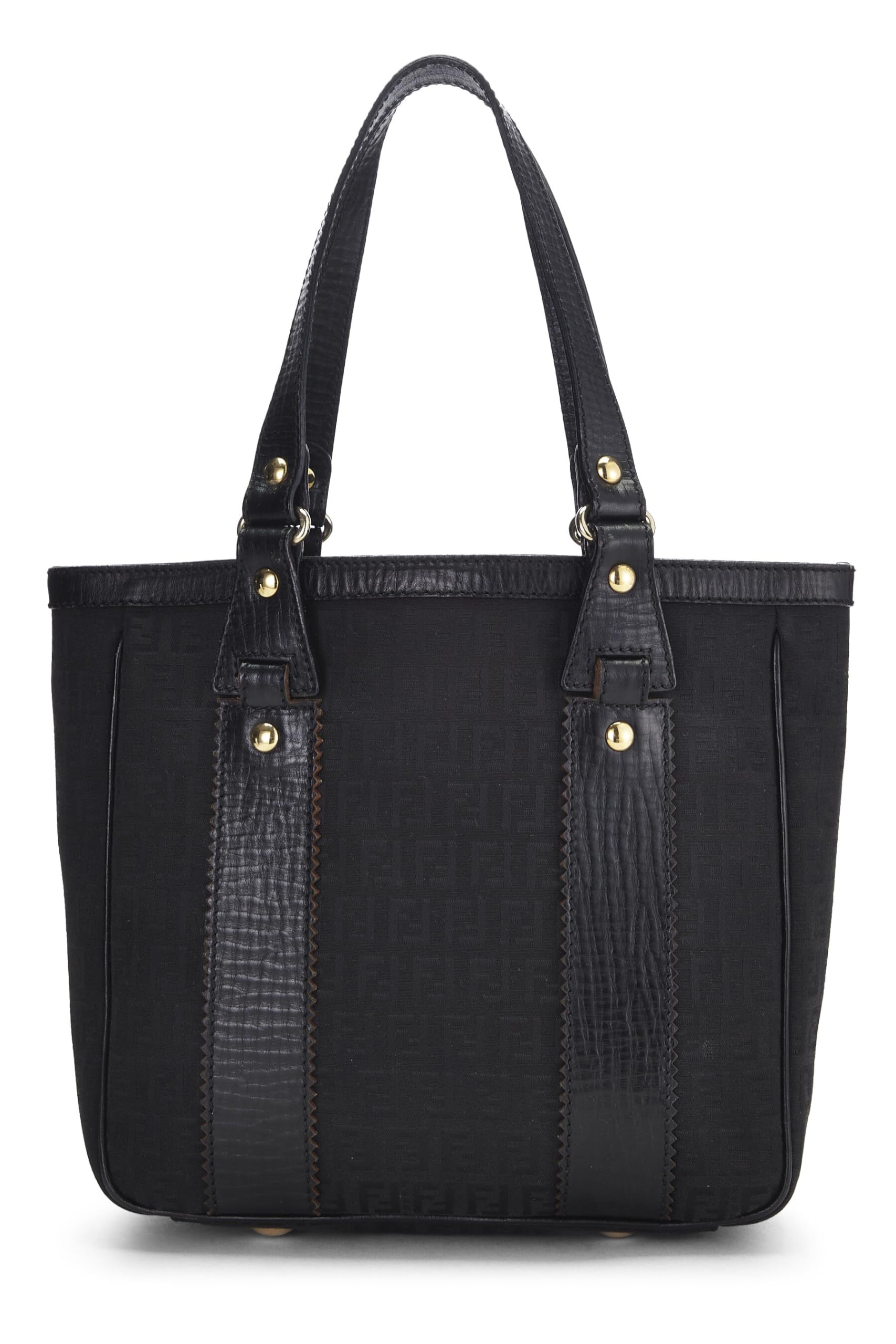 Fendi,  Black Zucchino Canvas Tote Small, Black