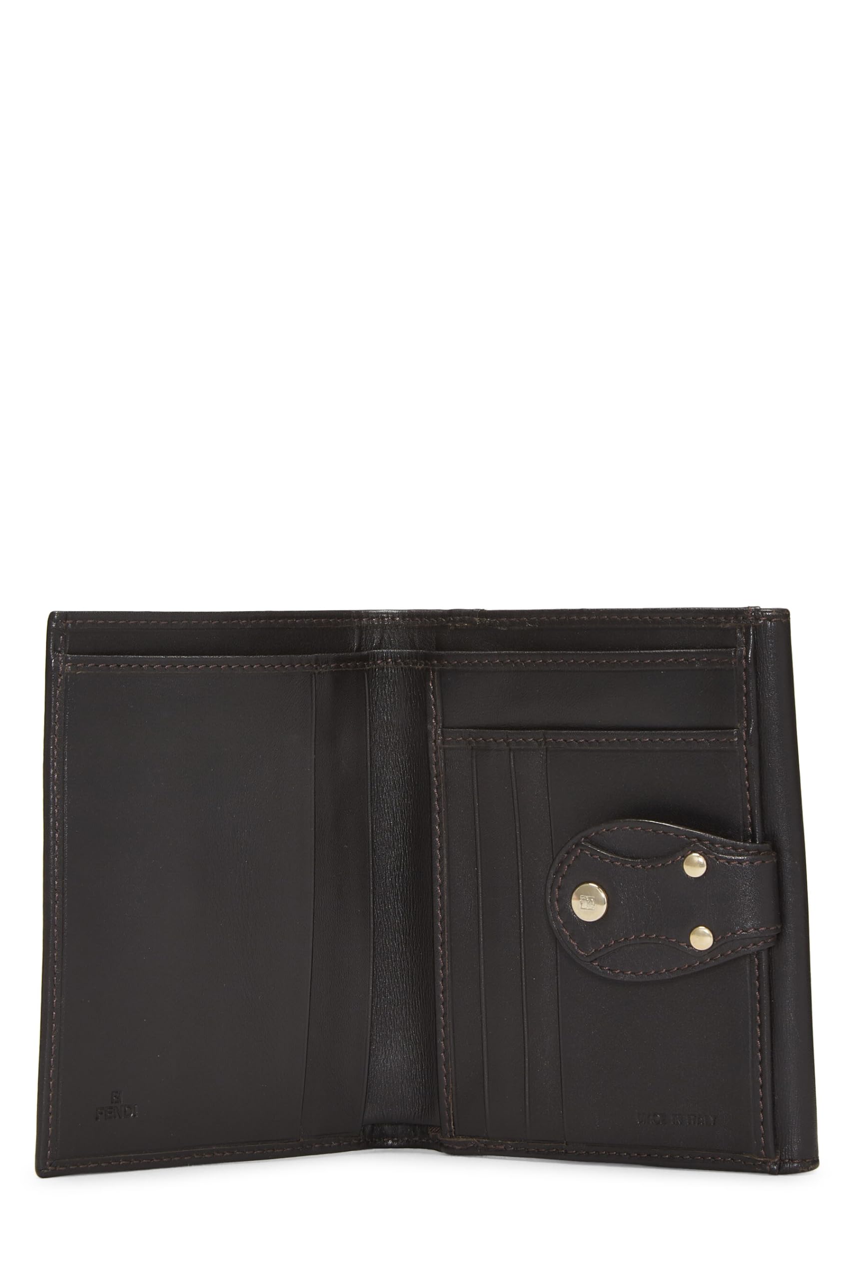 Fendi,  Brown Zucca Canvas Compact Wallet, Brown
