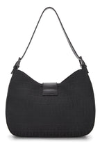 Fendi,  Black Zucchino Canvas Shoulder Bag, Black