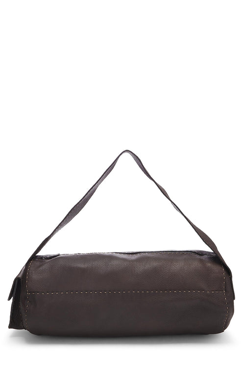 Fendi,  Brown Leather Selleria Shoulder Bag, Brown