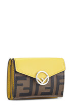 Fendi,  Yellow Leather 'F is Fendi' Compact Wallet, Yellow