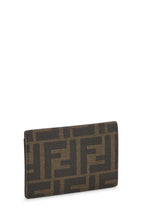 Fendi,  Brown Zucca Coated Canvas Card Holder, Brown