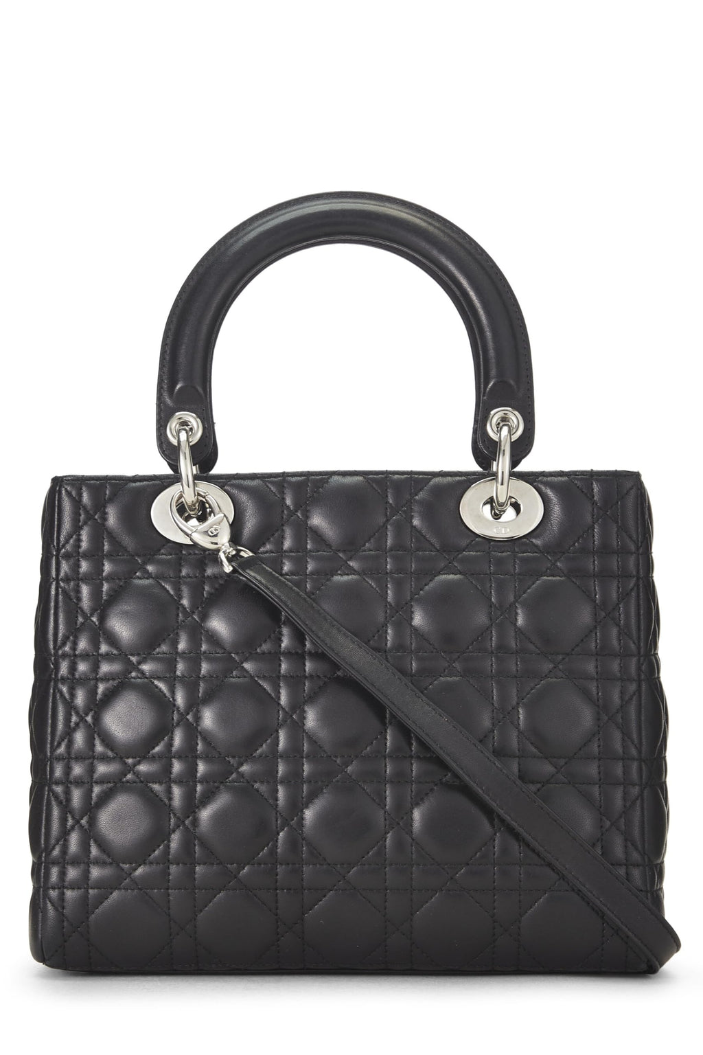 Dior,  Black Cannage Quilted Lambskin Lady Dior Medium, Black