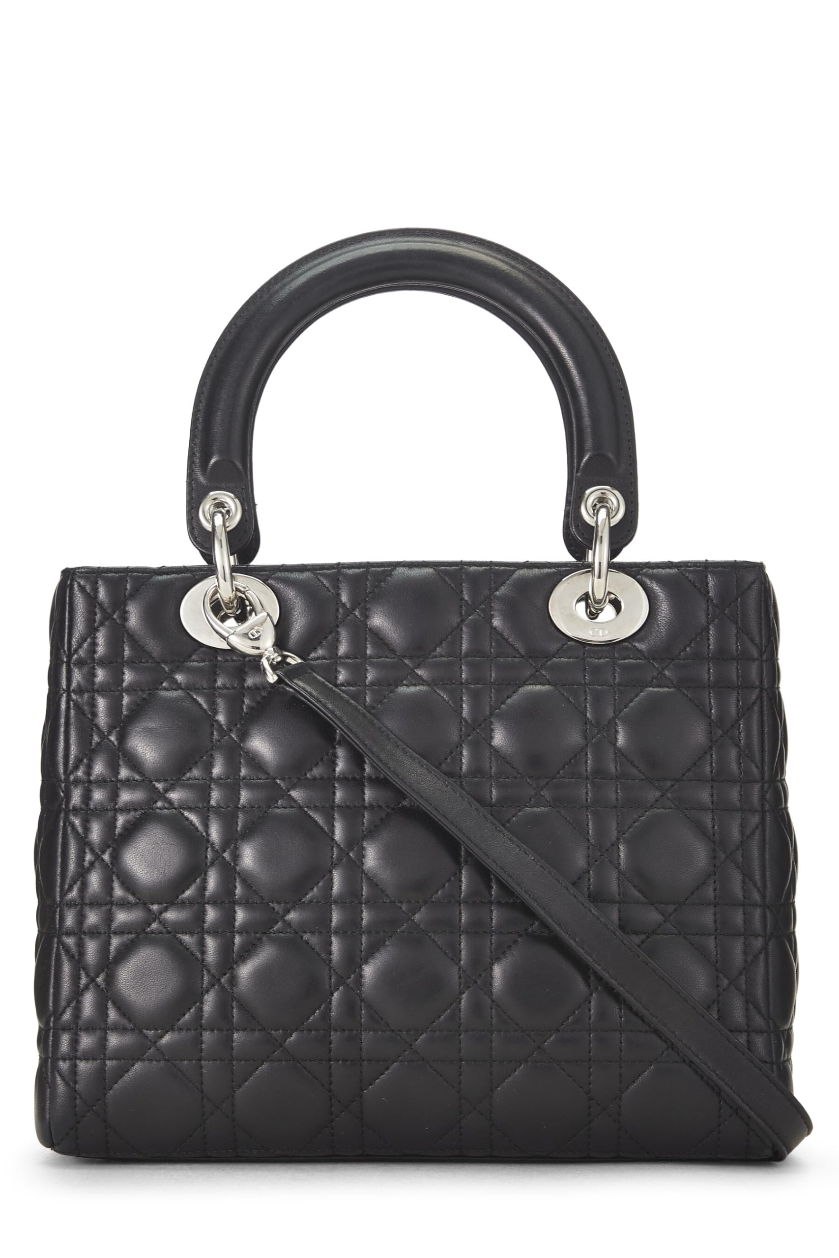 Dior,  Black Cannage Quilted Lambskin Lady Dior Medium, Black