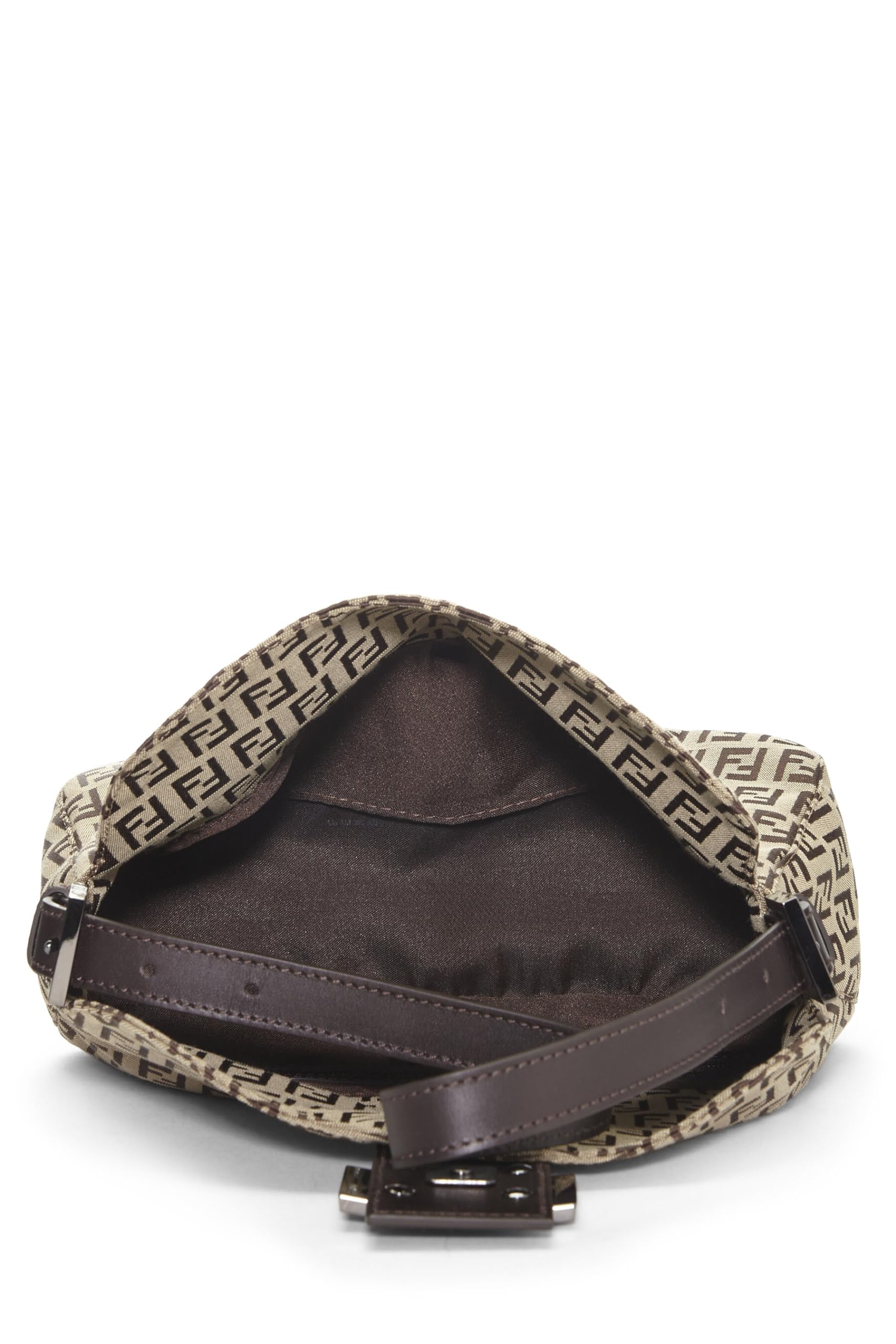 Fendi,  Beige Zucchino Canvas Shoulder Bag, Brown
