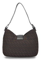 Fendi,  Brown Zucchino Canvas Shoulder Bag, Brown